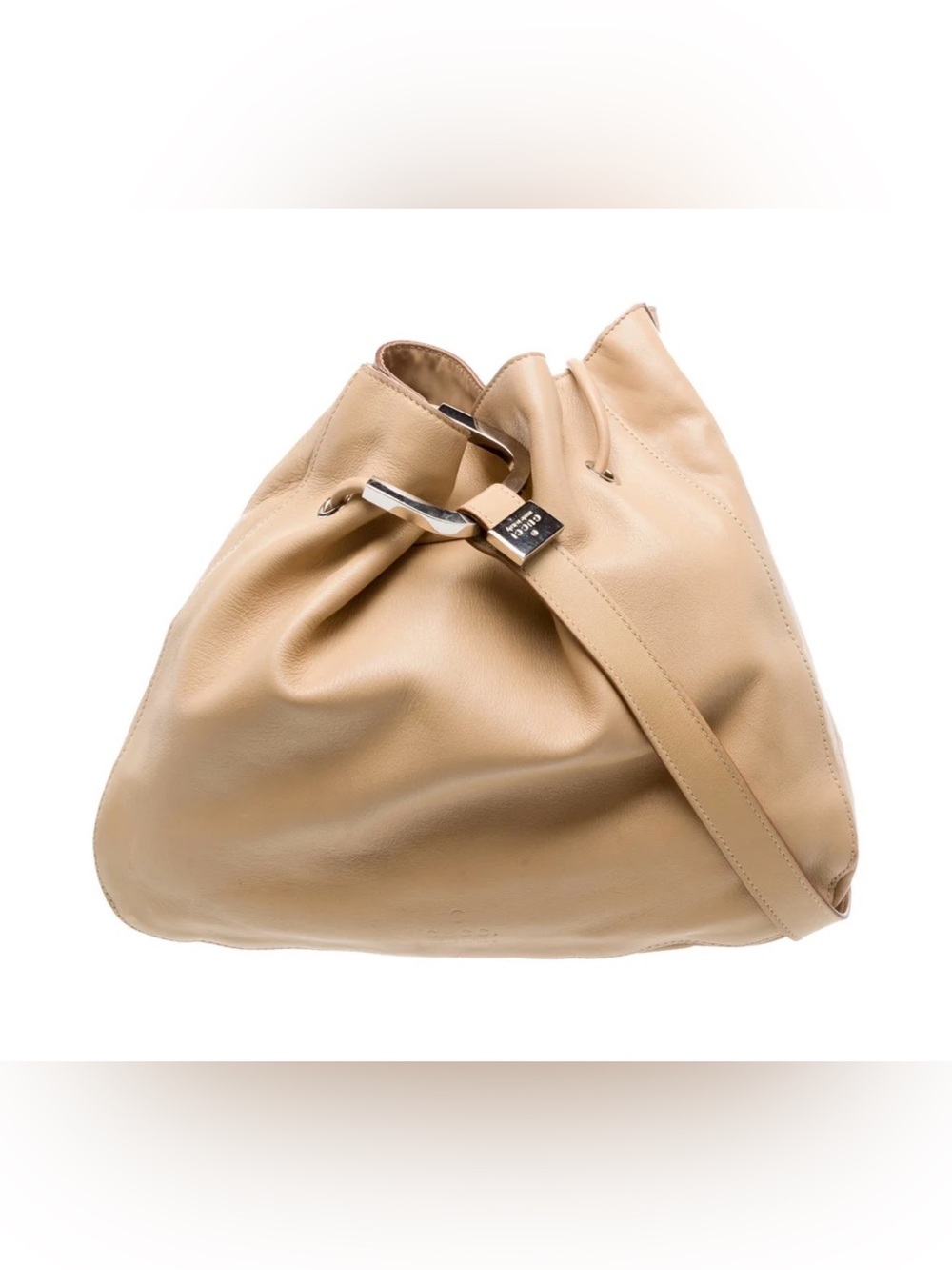 Vintage Gucci Cream Leather Shoulder Bag